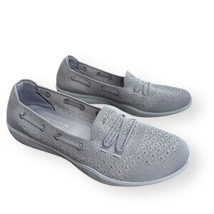 Skechers Newbury St Easily Adored Womens Slip-On Shoes Gray Size 9.5 Memory Foam